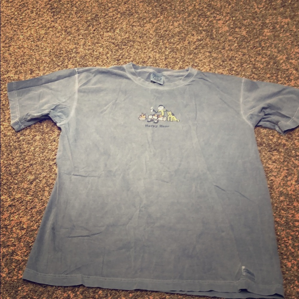 “Life is good” blue graphic T-shirt